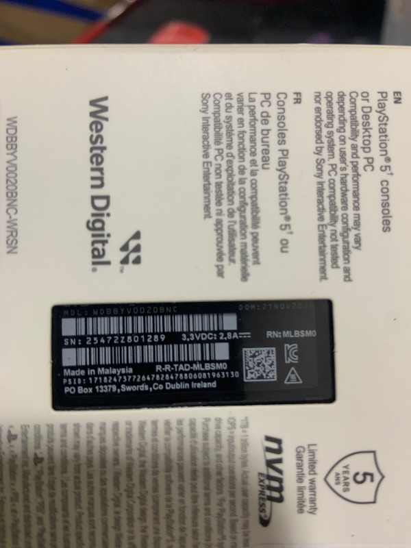 Photo 1 of WD_BLACK 2TB SN850P NVMe M.2 SSD Officially Licensed Storage Expansion for PS5 Consoles, up to 7,300MB/s, with heatsink - WDBBYV0020BNC-WRSN