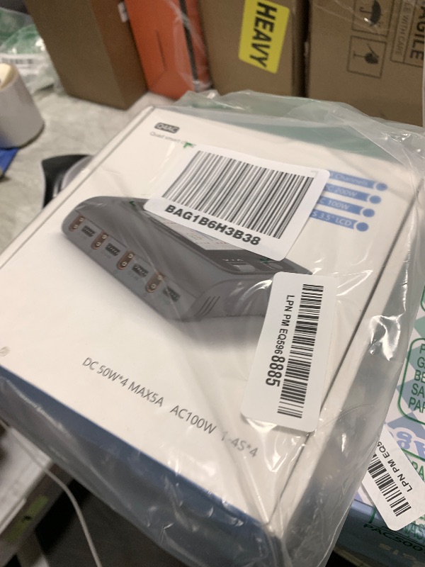 Photo 1 of ToolkitRC Q4AC 4 x 50W 5A 1-4S Lipo AC 100W DC Smart Lithium Battery Balance Charger US Plug 4 Port DC Smart Discharger