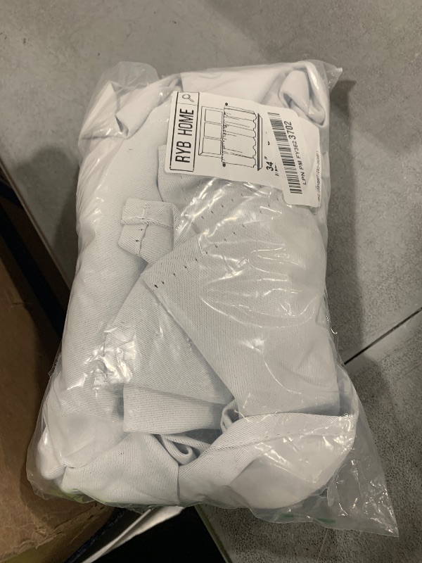 Photo 1 of RYB HOME Half Curtain Tiers 36 inch Length, Rod Pocket Summer Heat Blocking Thermal Insulated Short Curtains for Small Window, Width 34 by Length 36, Greyish White, 2 Panels