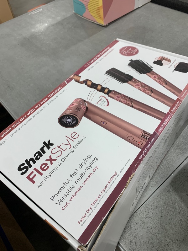 Photo 1 of Shark FlexStyle Air Styling & Drying System, Powerful Hair Dryer Brush & Multi-Styler with Auto-Wrap Curlers, Concentrator Attachment and Storage Bag, Blossom Bliss, HD432RS