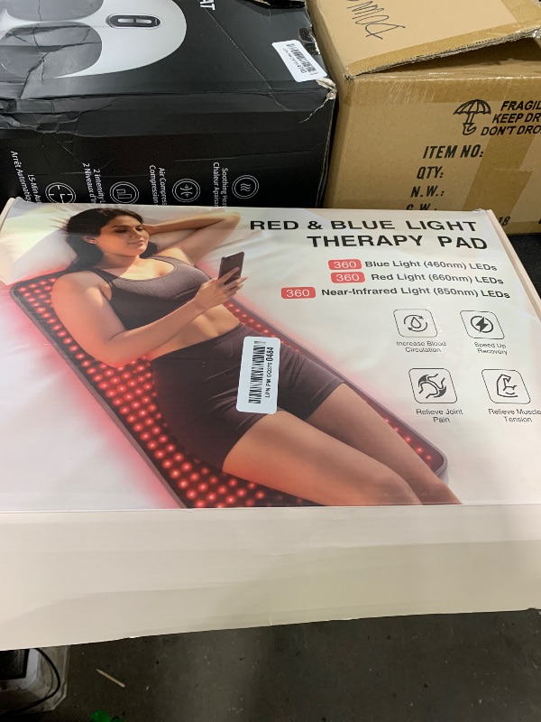 Photo 1 of Red & Blue Light Therapy Mat for Body 33"×17" – 360 LEDs Infrared Light Pad (460nm + 660nm + 850nm) for Back, Waist, Knees & Joints Pain Relief, 60W Red Light Therapy Panel for Men & Women