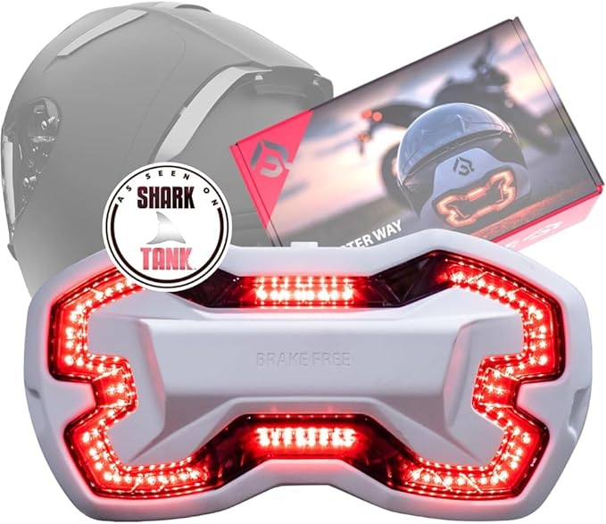 Photo 1 of Brake Free Helmet Light - Smart Wireless Motorcycle Lights- Weatherproof LED Motorcycle Helmet Light - Lightweight & Aerodynamic Design - Smart Brake Detection - Single Button Operation - White