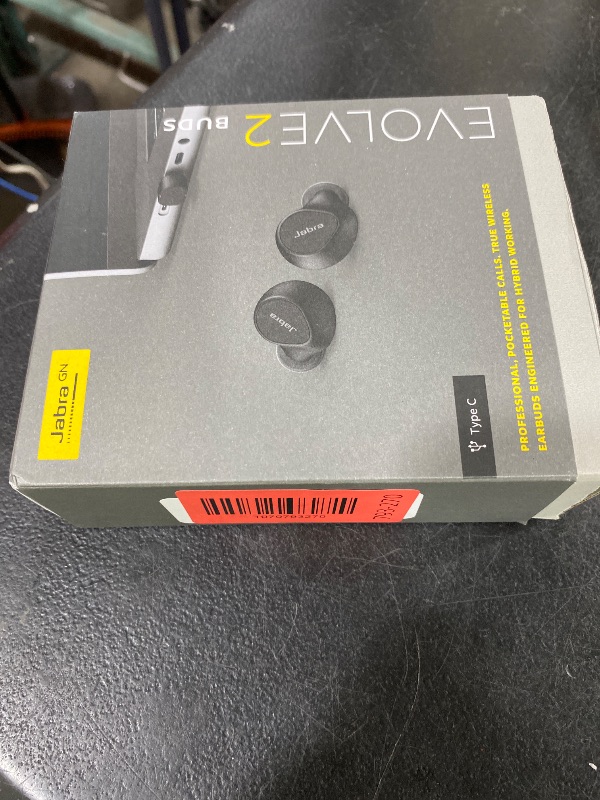 Photo 1 of Jabra Evolve2 True Wireless in-Ear Bluetooth Earbuds with Active Noise Cancellation (ANC) and 4-mic MultiSensor Voice Technology - Microsoft Teams Certified, Works with All Other Meeting apps - Black