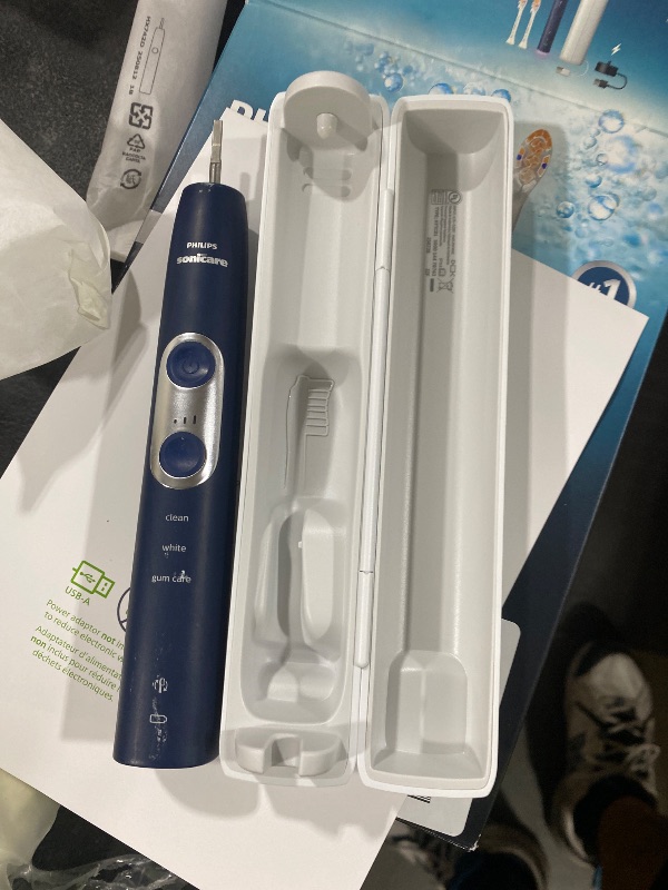 Photo 1 of Philips Sonicare 7300 Series Electric Toothbrush - Next-Generation Sonicare Technology, Pressure Sensor, 12 Brushing Settings, SmarTimer, 21-Day Runtime, Travel Case, Navy Blue, HX7423/05(no charger and head pieces view picture) 