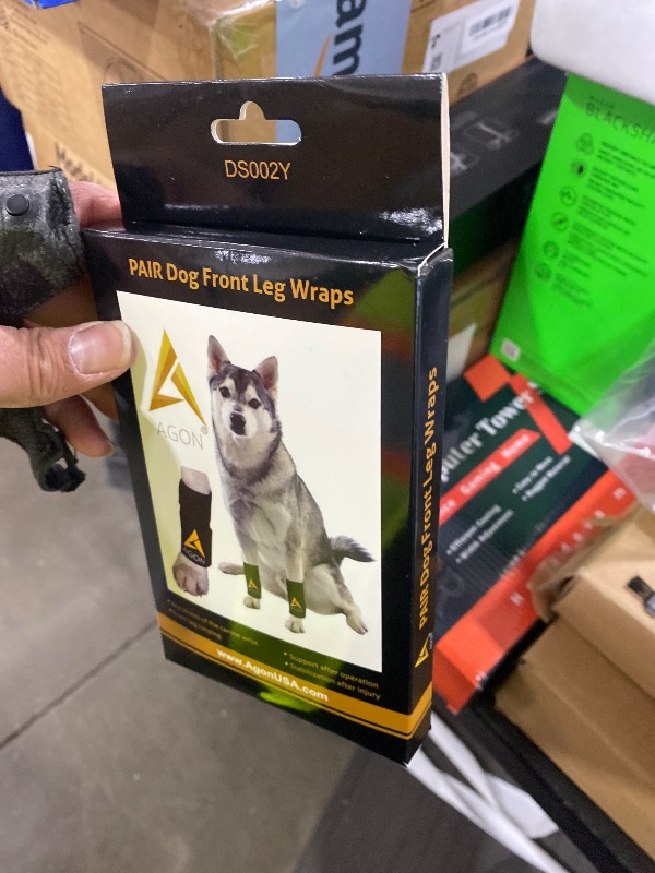 Photo 1 of (Pair) Agon® Dog Canine Front Leg Brace Paw Compression Wraps with Protects Wounds Brace Heals and Prevents Injuries and Sprains Helps with Loss of Stability Caused by Arthritis (Small/Medium)