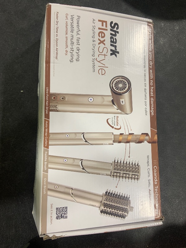 Photo 1 of Shark FlexStyle Air Styling & Drying System, Powerful Hair Dryer Brush & Multi-Styler with Auto-Wrap Curlers, Paddle Brush, Oval Brush, Concentrator Attachment, Stone, HD430