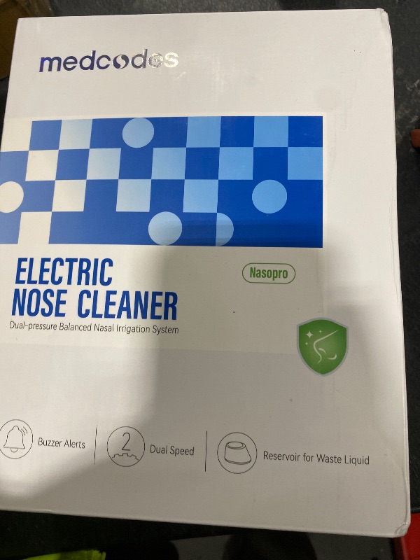 Photo 1 of Medcodes Nasal Irrigation System, Electric Sinus Rinse Machine with Dual Water Tank for Quick Relief of Nasal Discomfort, SelfCleaning & Auto Waste Collection Function with 30 Salt Packets (Large)