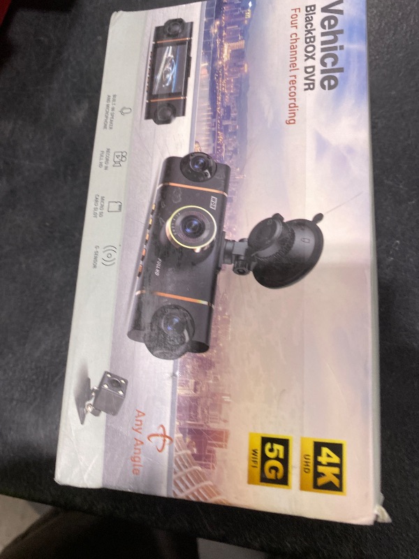 Photo 1 of 4K+1080P*3 FHD Car Camera, 4 Channel 360° Dash Cam Front Rear Inside & Left Right, 5GHz WiFi & App Control, 24H Parking Mode, G-Sensor, 8 IR Lamps Night Vision, Loop Recording, Includes 64GB SD Card