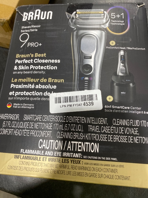 Photo 1 of Braun Series 9 PRO+ Electric Shaver, Pro SensoAdapt, 6in1 SmartCare Center, Wet & Dry Razor, 9660CCPS, Black