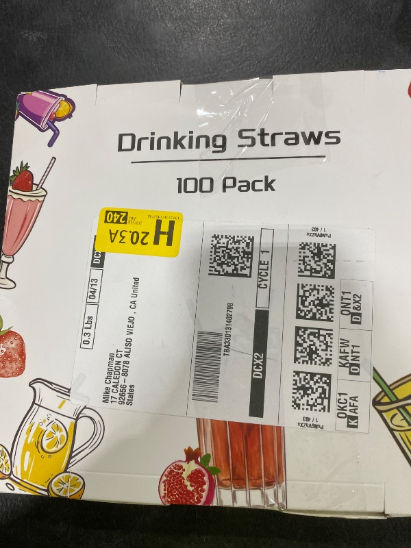 Photo 1 of [100 Pcs] Colorful Disposable Plastic Drinking Straws - 8.26" Long & 0.24" Diameter Cute Straws for Juice,Coffee,Milk,Cocktail, Ideal for Bachelorette Party, Birthday Party, Bridal Shower, Baby Shower