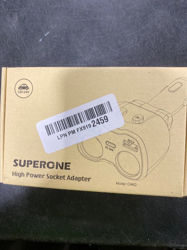 Photo 1 of [2026 Upgraded] Cigarette Lighter Splitter, SUPERONE 180W 2-Socket Cigarette Lighter Adapter with Dual QC3.0 and 20W PD USB C Car Charger Splitter for GPS/Dash Cam/Laptop/iPad/iPhone 17/16/15/14/13/12