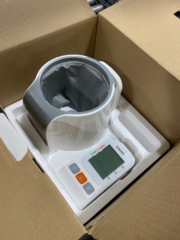 Photo 1 of CAVN Blood Pressure Monitor, One-Touch Barrel-Type Upper Arm Blood Pressure Monitors for Home Use, No-Wrap Auto-Fit Design, Fits Arms 7.1"-16.5", 3-Color Backlight, 2 Users 2×99 Memory