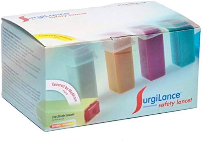 Photo 1 of SurgiLance Needle Safety Lancet, 2.2mm, Orange, 100/Bx_AB