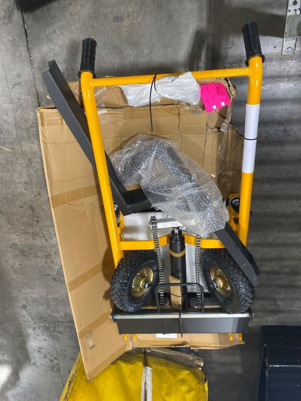 Photo 1 of MMS Foldable Hydraulic Material Lift Winch Stacker, 450 Lbs 35.8" Max Lift w/ 9" Wheels 360° Swivel Casters, Pallet Truck Dolly, Fork Lift Table Cart, Pallet Jack, Removable Platform, Adjustable Forks