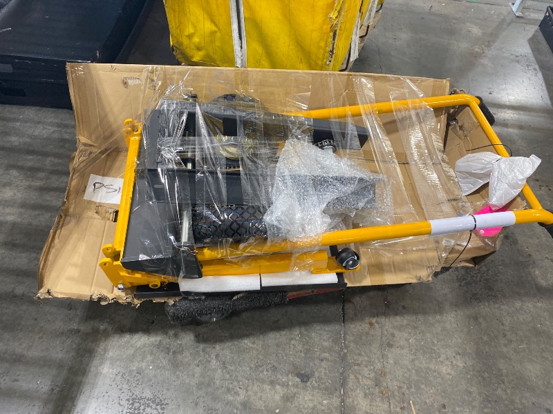Photo 1 of MMS Foldable Hydraulic Material Lift Winch Stacker, 450 Lbs 35.8" Max Lift w/ 9" Wheels 360° Swivel Casters, Pallet Truck Dolly, Fork Lift Table Cart, Pallet Jack, Removable Platform, Adjustable Forks