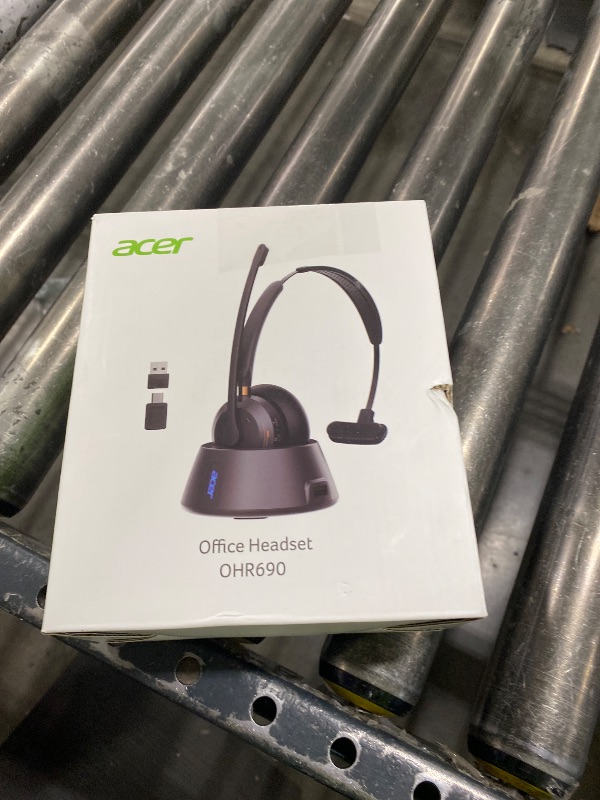 Photo 1 of Wireless Headset with Mic for Work, AI ENC Noise Cancelling for Clear Call & Meeting, Single Ear Work Headset with Charge Stand for Remote & Office. Bluetooth 5.3 & USB 2.4G Dongle for Zoom & Teams