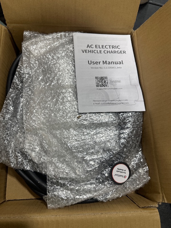 Photo 1 of Portable EV Charger Level 1 Level 2, 16Amp 110V/240V, Electric Vehicle Charger with 17Ft Cable,NEMA 6-20 Plug & NEMA 5-15 Adapter,Compatible with SAE J1772 EVs and Tesla(Adapter Required)