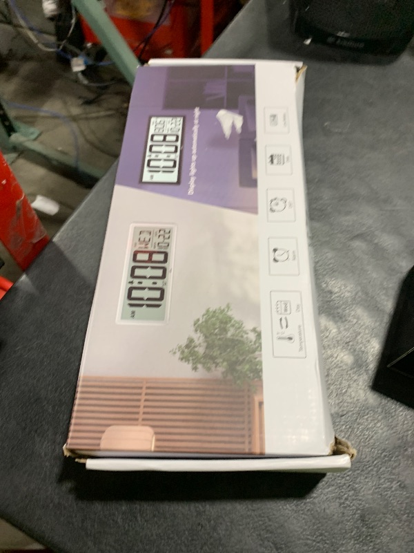 Photo 1 of WallarGe Backlight Digital Wall Clock Battery Operated - with Temperature and Date 14.5'' Large Digital Wall Clock, Easy to Read and Set, Auto DST