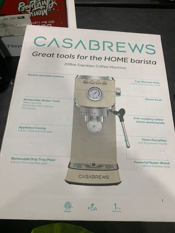 Photo 1 of CASABREWS CM5418 Espresso Machine 20 Bar, Espresso Maker with Milk Frother Steam Wand, Stainless Steel Espresso Coffee Machine with 34oz Removable Water Tank, Gift for Mom or Dad, Gift for Him, Creamy