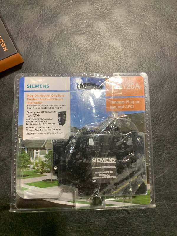 Photo 1 of Siemens 20-Amp/20-Amp 1-Pole Tandem Combination Arc Fault Plug-On Neutral Circuit Breaker, Model Q2020AFCNP