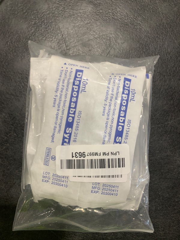 Photo 1 of 10 Pack 10ml Syringe for Liquid, Oral, Scientific Labs, Measurement, Dispensing, with Cap, 10cc Syringes