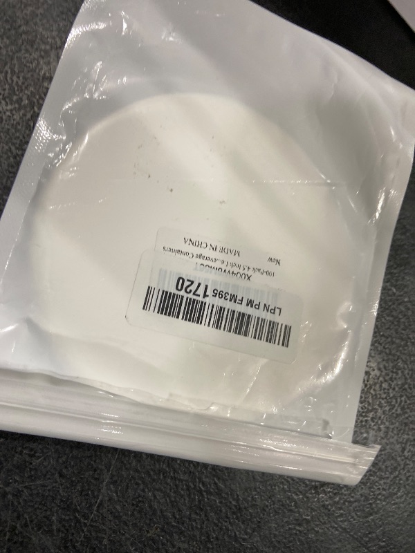 Photo 1 of 100-Pack 4.5 Inch Leak-Proof Cup Lid Liners – White Round Sealing Pads Lid Covers for Plastic Drink Cups, Milk Tea, Coffee, Bubble Tea Water Bottles – Spill-Proof Film Pads for Beverage Containers