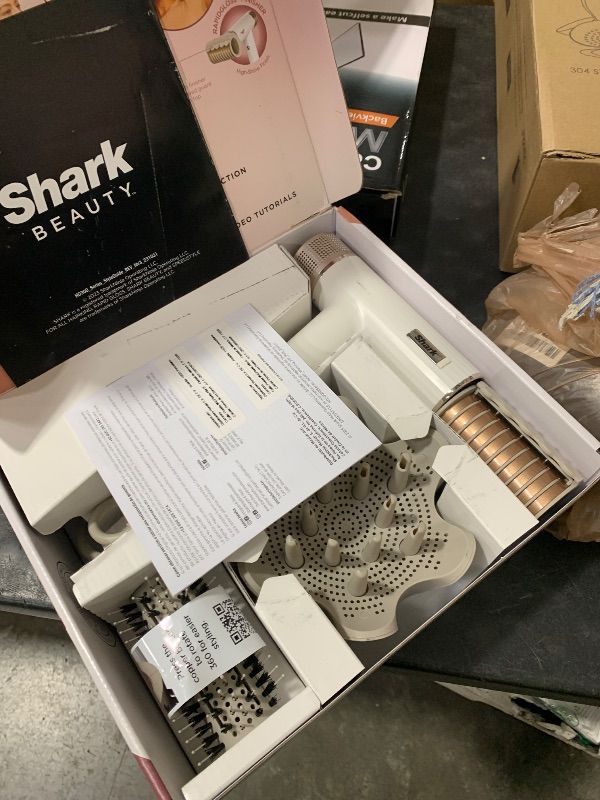 Photo 1 of Shark Hair Dryer SpeedStyle RapidGloss Finisher and High-Velocity, Ionic Hair Blow Dryer with IQ Speed Styling and Drying Suite, No Heat Damage, Best for Curly and Coily Hair, Silk, HD332