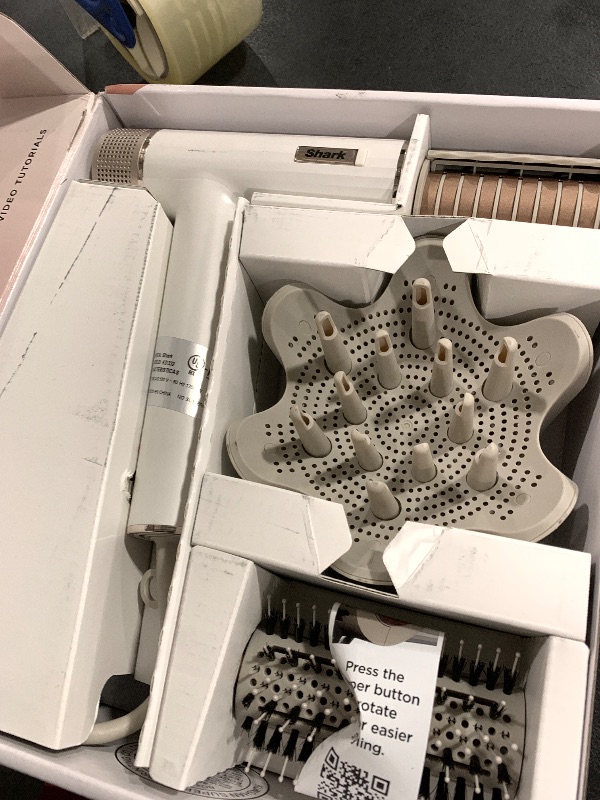 Photo 1 of Shark Hair Dryer SpeedStyle RapidGloss Finisher and High-Velocity, Ionic Hair Blow Dryer with IQ Speed Styling and Drying Suite, No Heat Damage, Best for Curly and Coily Hair, Silk, HD332