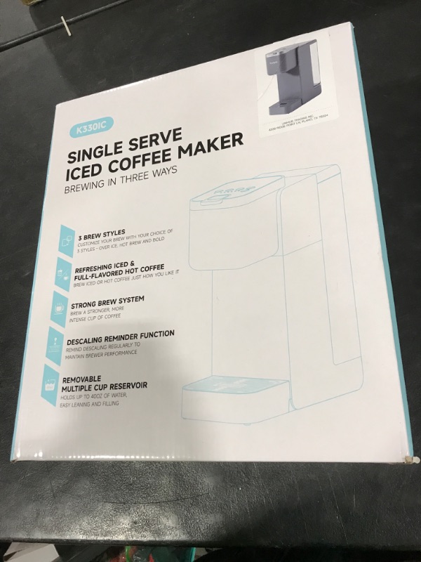 Photo 1 of Tastyle Single Serve Coffee Maker, Iced and Hot Coffee Machine for K Cup & Grounds, Compact Design, 40oz Removable Water Reservoir, 6 to 24 Oz Brew Sizes, Fits 7.3" Travel Mug, Gray