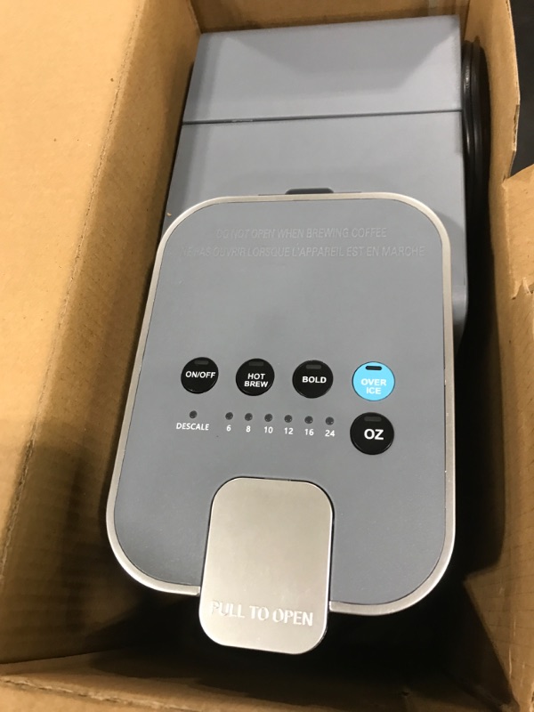 Photo 1 of Tastyle Single Serve Coffee Maker, Iced and Hot Coffee Machine for K Cup & Grounds, Compact Design, 40oz Removable Water Reservoir, 6 to 24 Oz Brew Sizes, Fits 7.3" Travel Mug, Gray