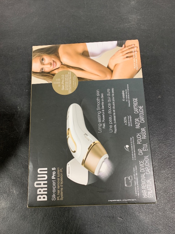 Photo 1 of Braun IPL Silk·Expert Pro 5 PL5157 Latest Generation IPL, Permanent Visible Hair Reduction, at-Home Hair Removal System with Soft Pouch and Precision Head