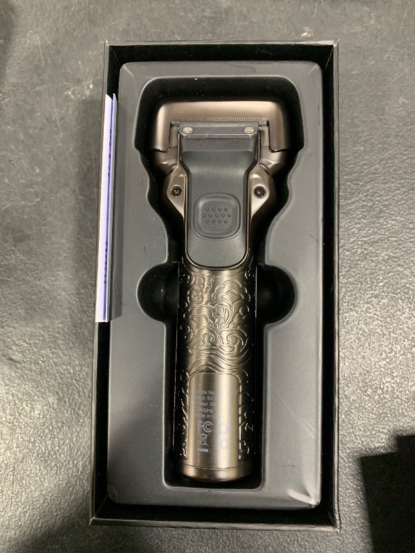 Photo 1 of PongTHUMB Electric Razor for Men with Pop-Up Trimmer: Rechargeable Cordless Foil Shaver for Face - Wet/Dry/Anti-Slip Waterproof Shavers with LED Display - Metal Handheld Design Light Gray