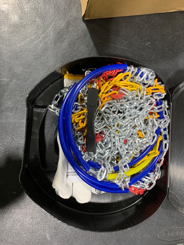 Photo 1 of Snow Chains for Car Tires Manual Tightening, Universal Adjustable Emergency Portable Tire Chains, Suitable for Commuter Car and SUV, Set of 2