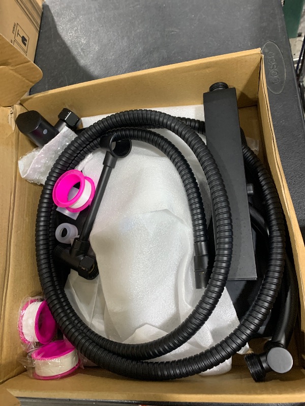 Photo 1 of Hibbent All Metal cUPC Certified Shower Head, 10'' High Pressure Rainfall Showerhead Combo, Handheld Shower Wand, 12'' Adjustable Extension Arm, 4-Spray, 71'' Hose, Brass Shower Holder, Matte Black