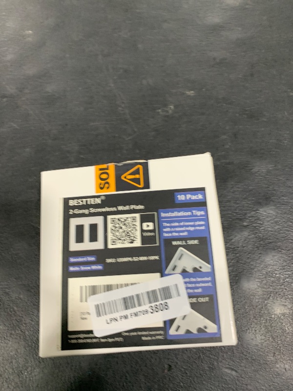 Photo 1 of (10 Pack) BESTTEN USWP6 Matte Snow White 2-Gang Screwless Wall Plate, Decorator Outlet Cover, H4.69” x W4.73”, for Light Switch, Dimmer, USB, GFCI, Receptacle