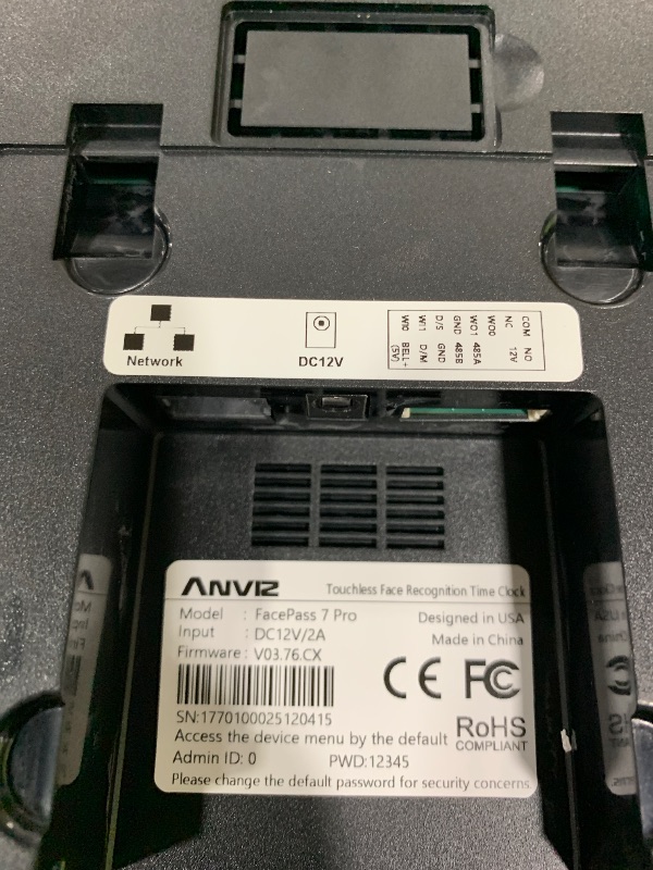 Photo 1 of ANVIZ Time Clocks for Employees Small Business - Forever Free Cloud Software - FacePass 7 Pro Biometric Clock in and Out Machine - Support Door Access - Face + RFID + Pin Punching, FacePass 7 Pro