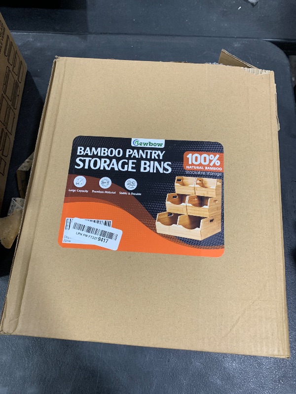 Photo 1 of [Upgraded] 3-tier Stackable Bamboo Pantry Storage Bins, Potato and Onion Storage Baskets with Handles, Removable Divider, Pantry Organizer Holder for Kitchen, Office, Cabinet, Fruit Storage