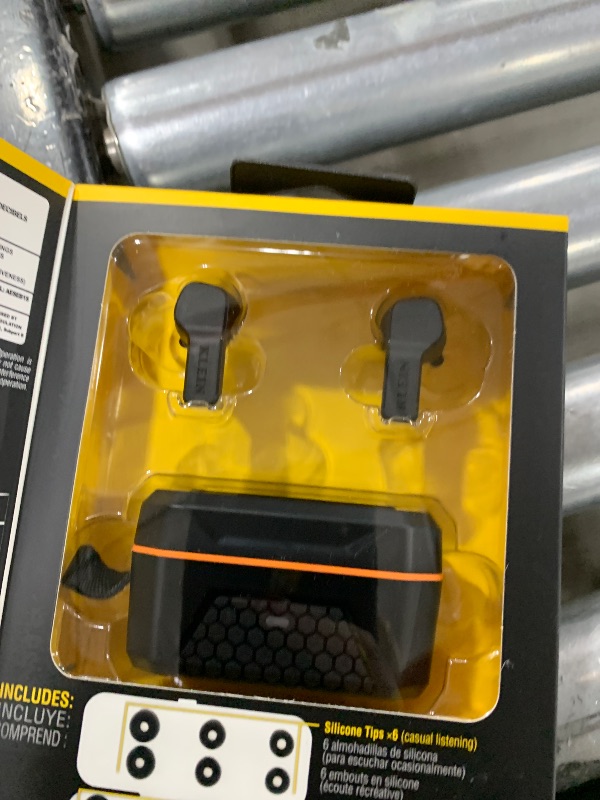 Photo 1 of Klein Tools AESEB1S SMART SENSE True Wireless Safety Earbuds with Bluetooth and Situational Awareness, 26dB Hearing Protection, 30-Hr Runtime
