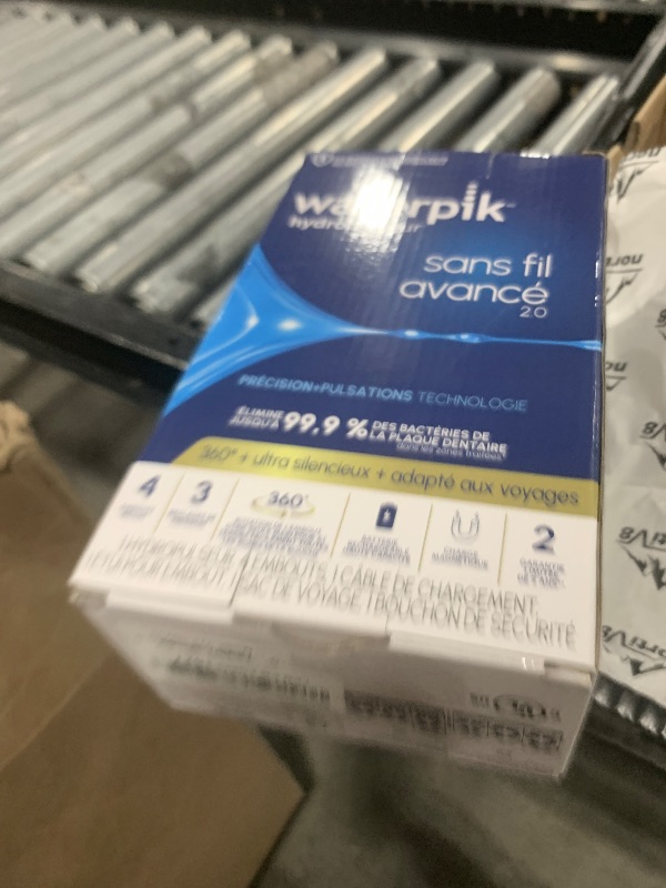 Photo 1 of Waterpik Cordless Advanced 2.0 Water Flosser For Teeth, Gums, Braces, Dental Care With Travel Bag and 4 Tips, ADA Accepted, Rechargeable, Portable, and Waterproof, White WP-580, Packaging May Vary