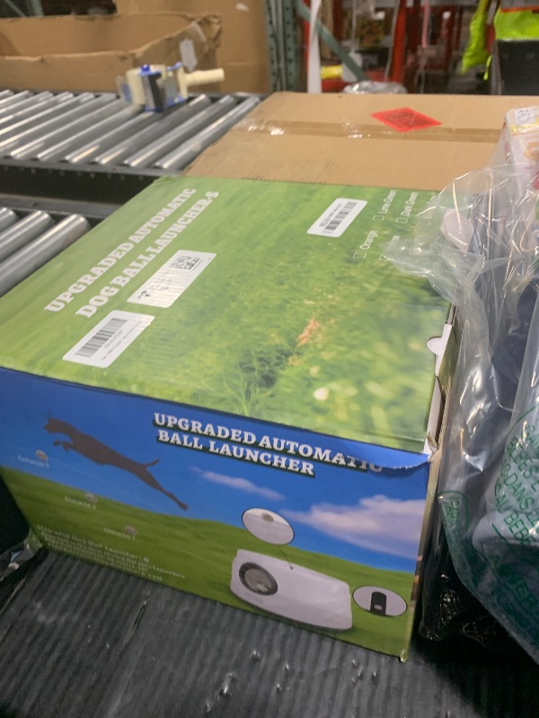 Photo 1 of RERBIO Dog Ball Thrower Launcher, Automatic Ball Launcher for Dogs, 3 Adjustable Distance Settings, Indoor Outdoor Interactive Toy, with 3 2.3-inch Balls, Small/Medium Sized Dog Thrower