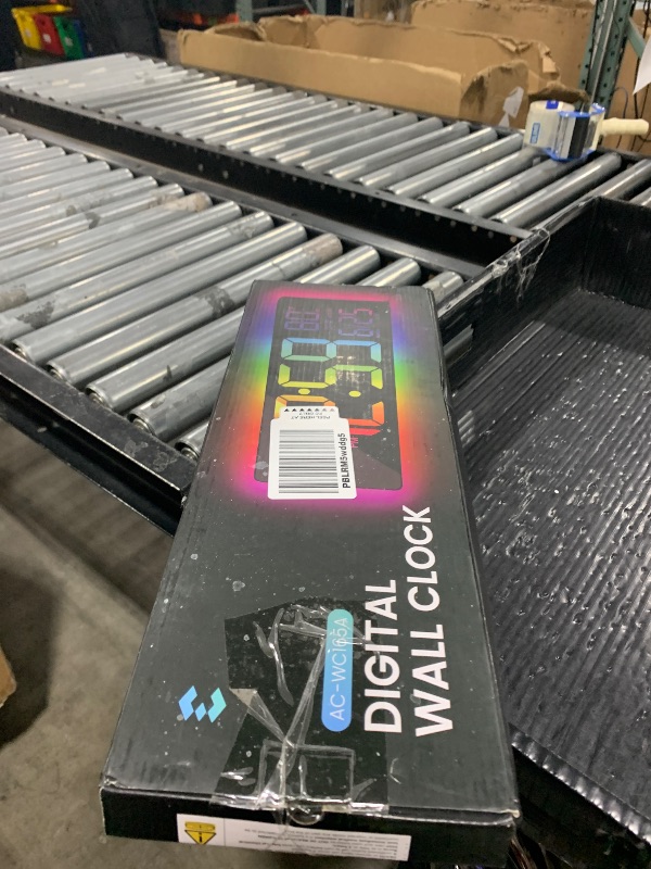 Photo 1 of **INCOMPLETE** EASYERA 16.5" Large Digital Wall Clock with BT Sync, RGB Lights with 11 Scenes Mode Remote Control, Dual Alarms with Big LED Display, Auto DST, Temperature for Classroom Gaming