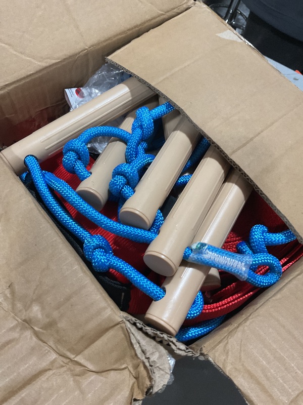 Photo 1 of Ninja Warrior Obstacle Course for Kids?60ft Ninja Slackline-with 8 Pcs Accessories,Tree Protector & Carry Bag Ninja Course for Kids Outside-Backyard Zip Line for Kids