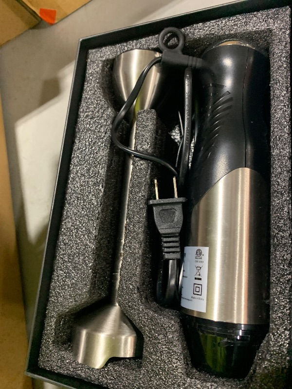 Photo 1 of 1000W Immersion Blender Handheld – 25-Speed, Stainless Steel, Hand Blender, Corded Hand Mixer with Heavy-Duty Copper Brushless Motor (Silver)