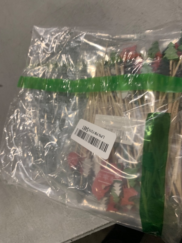 Photo 1 of 100 Pcs Christmas Cocktail Picks,4.7inch Santa Claus Snowflake Bamboo Stir Sticks Appetizer ToothPicks Decorative for Fruit Drink Food Birthday Christmas Party Supplies