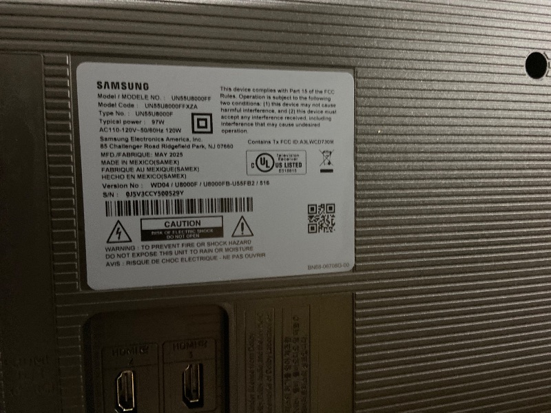 Photo 1 of Samsung 55-Inch Class Crystal UHD U8000F 4K Smart TV (2025 Model) Endless Free Content, Crystal Processor 4K, MetalStream Design, Knox Security, Compatible with Alexa