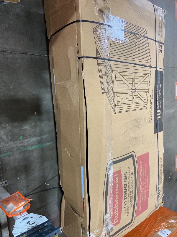 Photo 1 of *******FOR PARTS ONLY INCOMPLETE********Rubbermaid Resin Outdoor Storage Shed With Floor (7 x 7 Ft) Weather Resistant Gray Organization for Home/Backyard/Garden Tools/Lawn Mower/Bike Storage/Pool Supplies