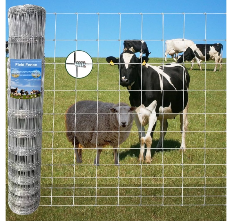 Photo 1 of Farm Fence 6ft x 100ft Heavy Zinc Coating Field Wire Fencing, Galvanized Livestock Deer,Goat Fence,Hog Wire Fencing Used to Yard and Garden

