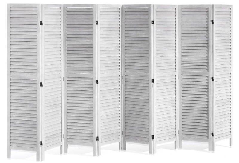 Photo 1 of VEVOR Wood Room Divider, 8 Panel Wood Folding Privacy Screen, 66.9 Inches Tall Indoor Louvered Wooden Partition, Portable Decoration Screen, for Room Separation, Home, Office, Restaurant & Bedroom