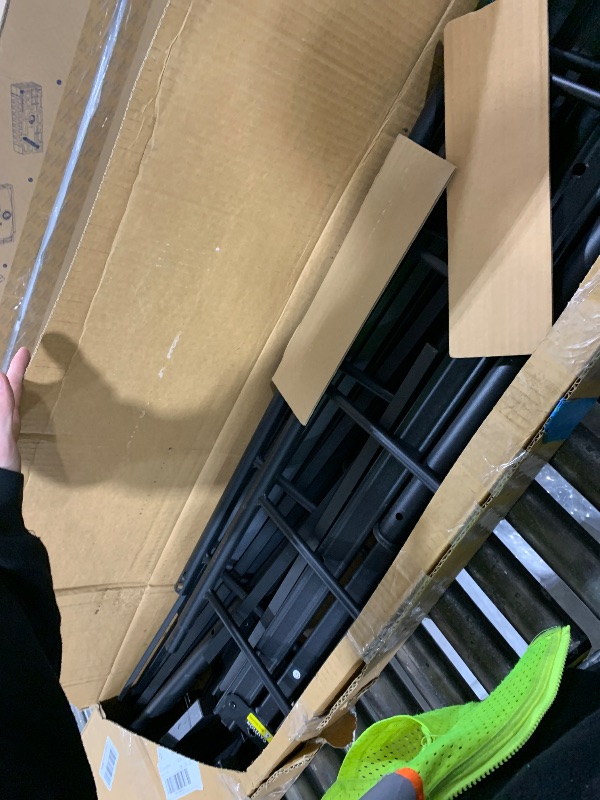 Photo 1 of WJORATA Metal Platform King Bed Frame with Headboard Sturdy Steel Slats Support No Box Spring Needed Easy Assembly Black                                                                                                                                       