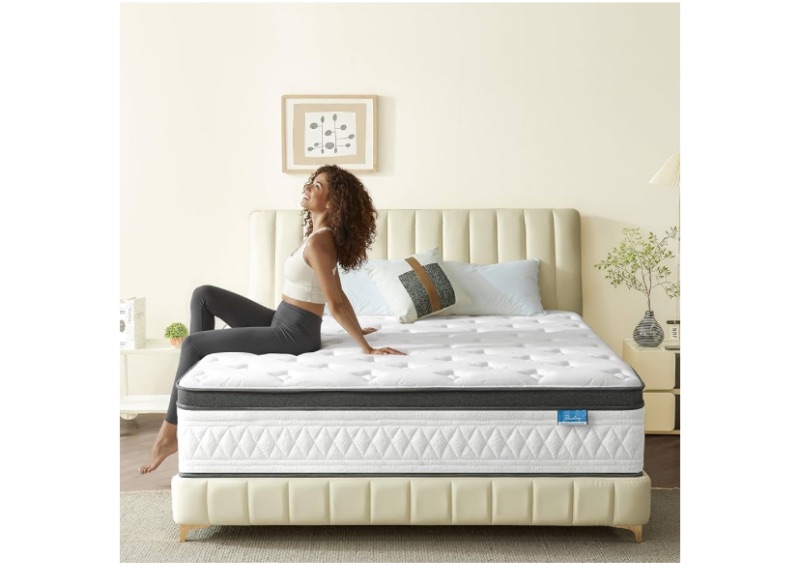 Photo 1 of Full Size Mattress, 10 Inch Cooling Hybrid Full Mattress in a Box, Medium Firm with Gel Memory Foam & Pocket Coils, Motion Isolation, Pressure Relief, CertiPUR-US